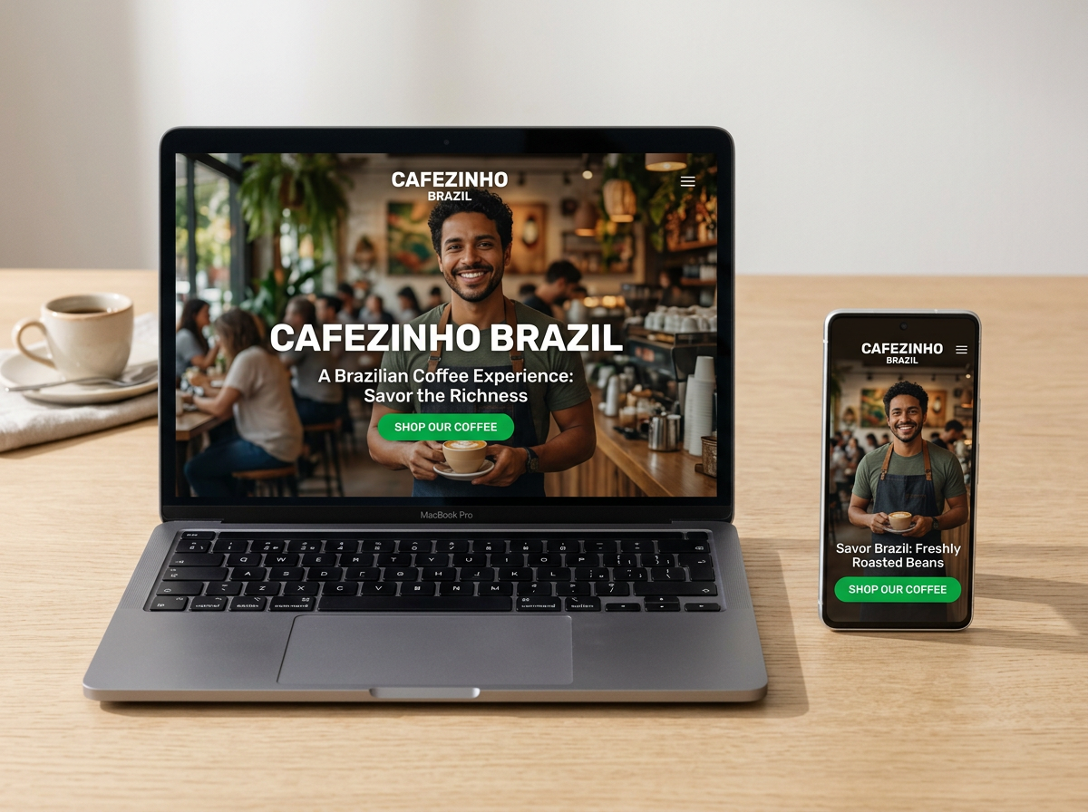 Notebook e celular exibindo um site profissional criado pela Digital Pronto
